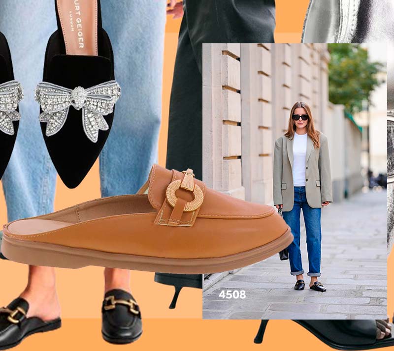 fresca y elegante con mules en tendencia