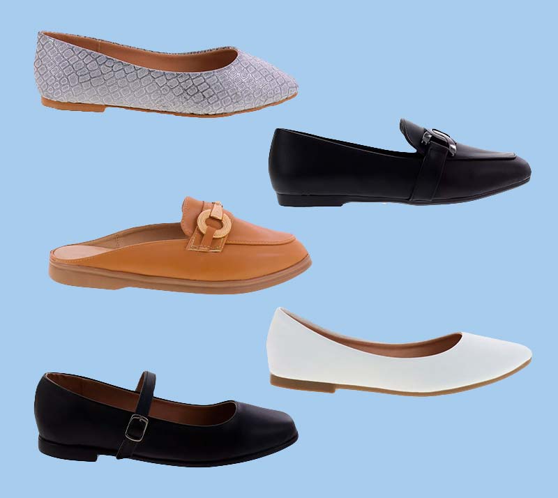 los zapatos flats vienen en muchos colores para una variedad de looks 