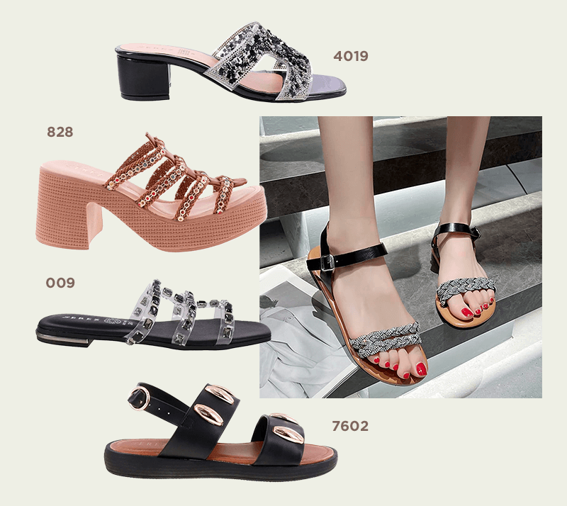 sandalias de playa con pedrería