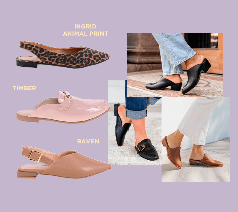 zapatillas mules en varios colores