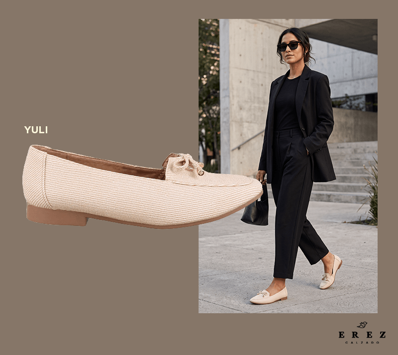 Luce chic y súper cool con poco esfuerzo con un look monocromático y un pop de color